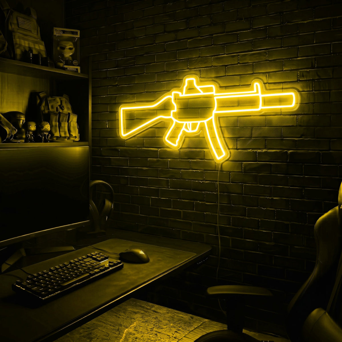 MP5 SD premium LED neon sign - Yellow