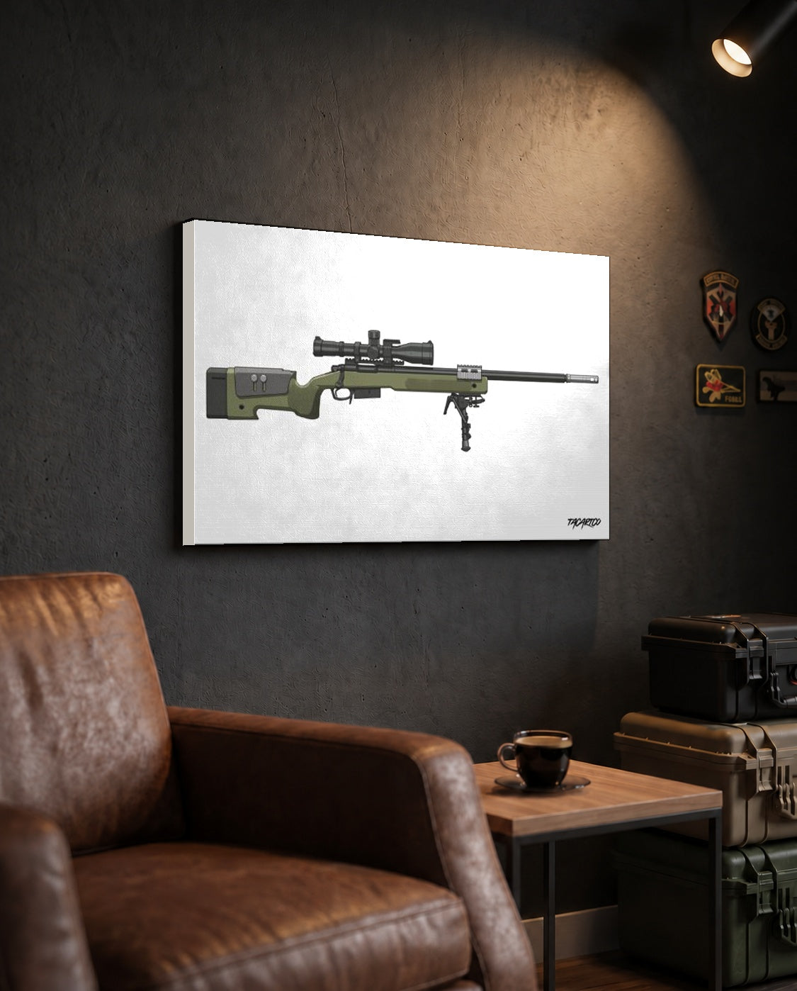 M40A5 Sniper Rifle - Canvas Print in the TacArtCo lifestyle setting