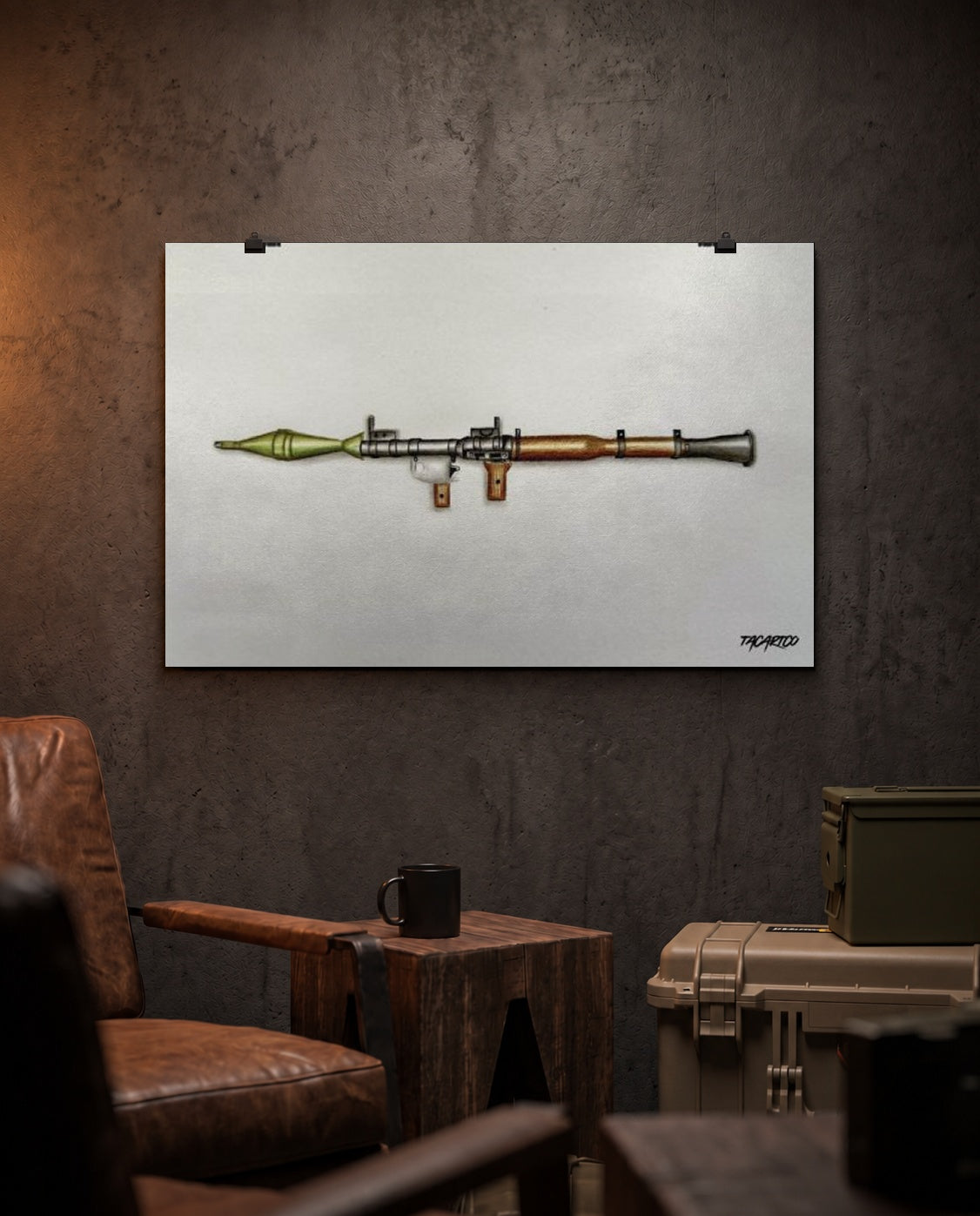 RPG Sketch - Matte Poster in the TacArtCo lifestyle setting