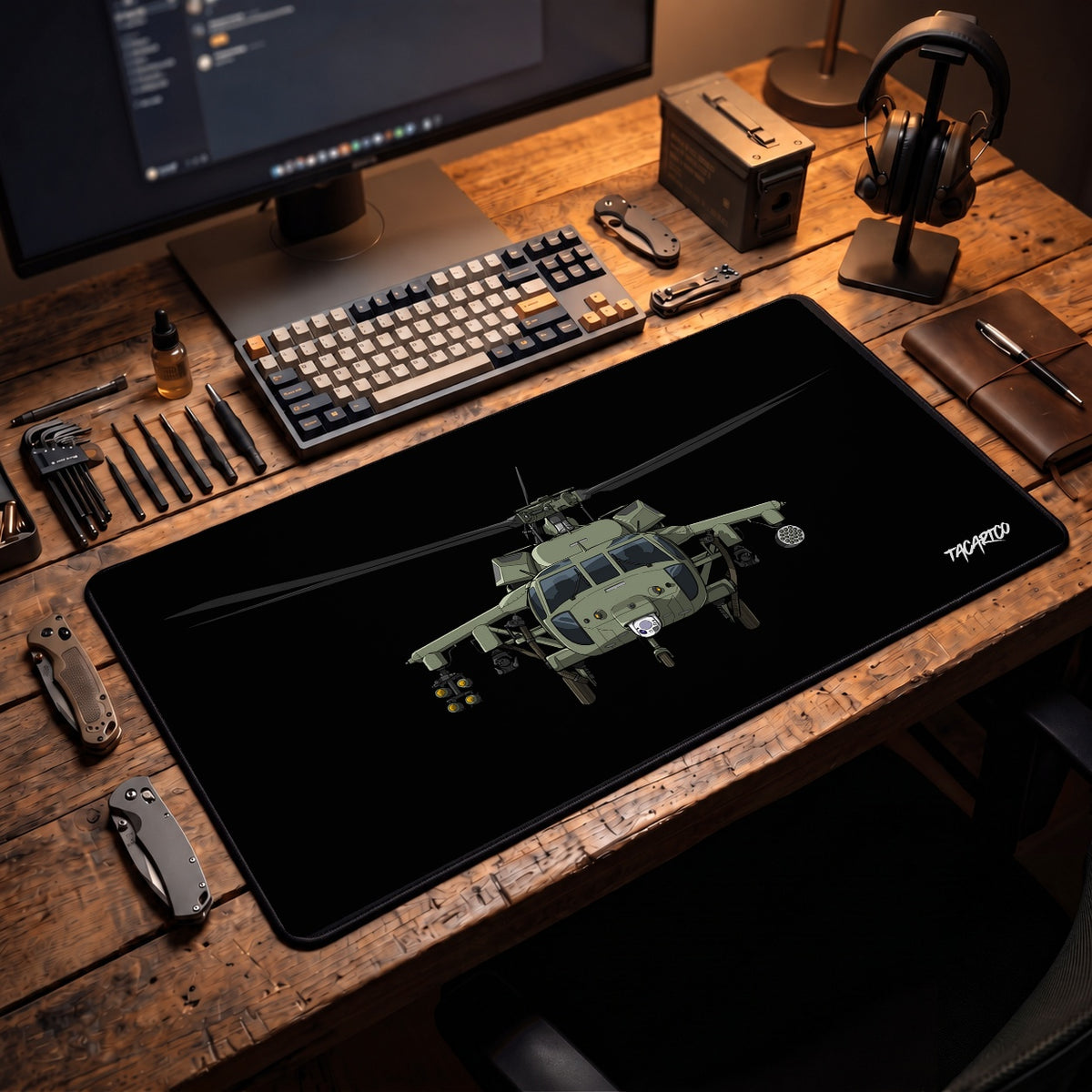 Black Hawk Helicopter - Desk Mat — TacArtCo lifestyle cover