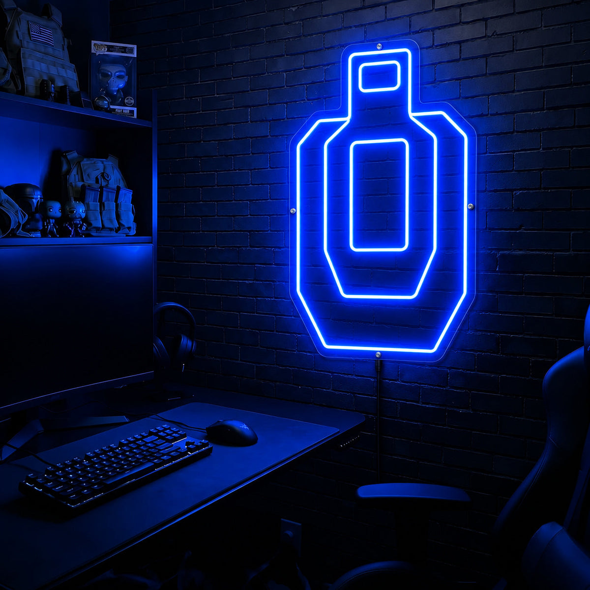 Target Silhouette premium LED neon sign - Blue
