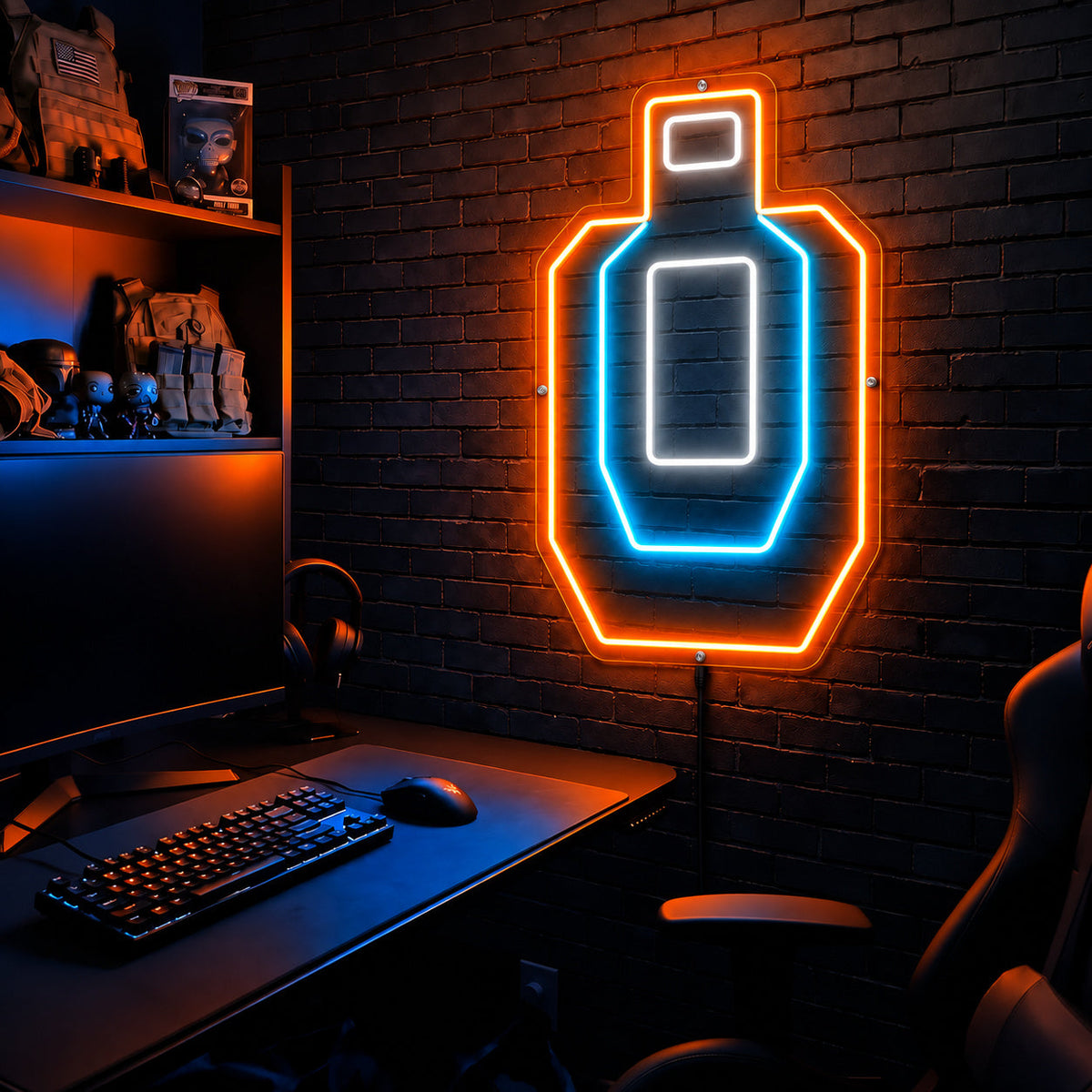 Target Silhouette premium LED neon sign - Fire and Ice
