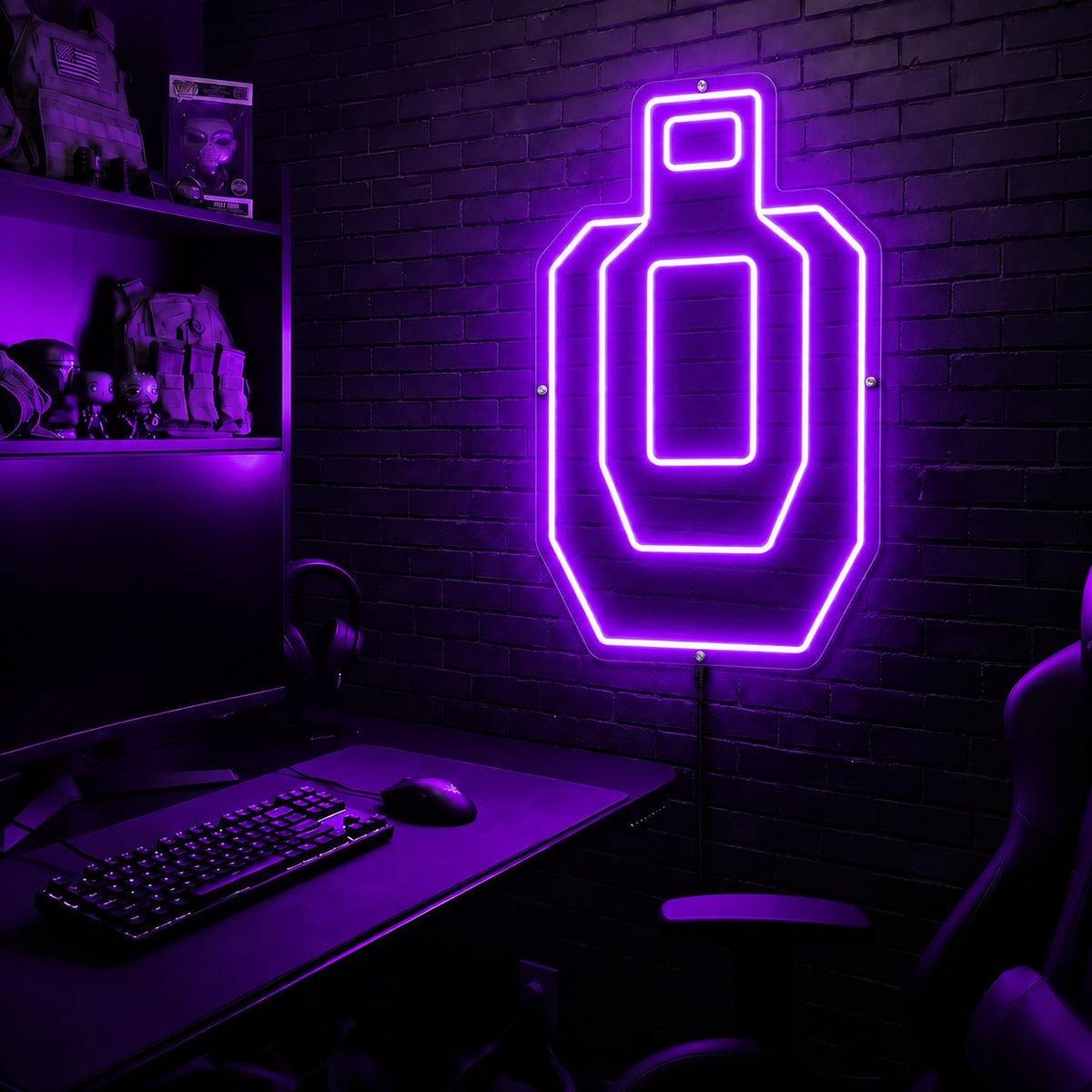 Target Silhouette premium LED neon sign - Purple