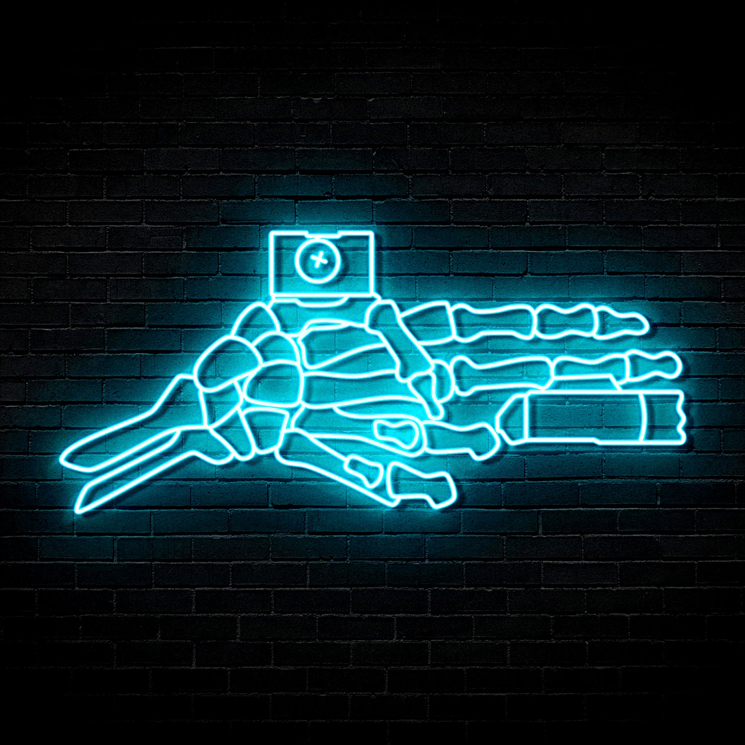 Skeleton Finger Gun v1 - Neon Sign (One Color LED)