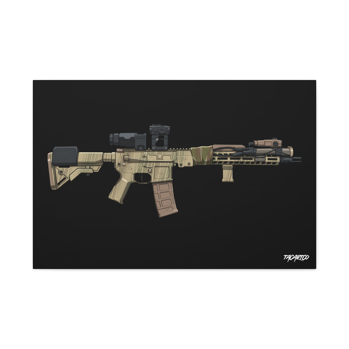 Rattle Can AR-15 - Canvas Print (Black Background)
