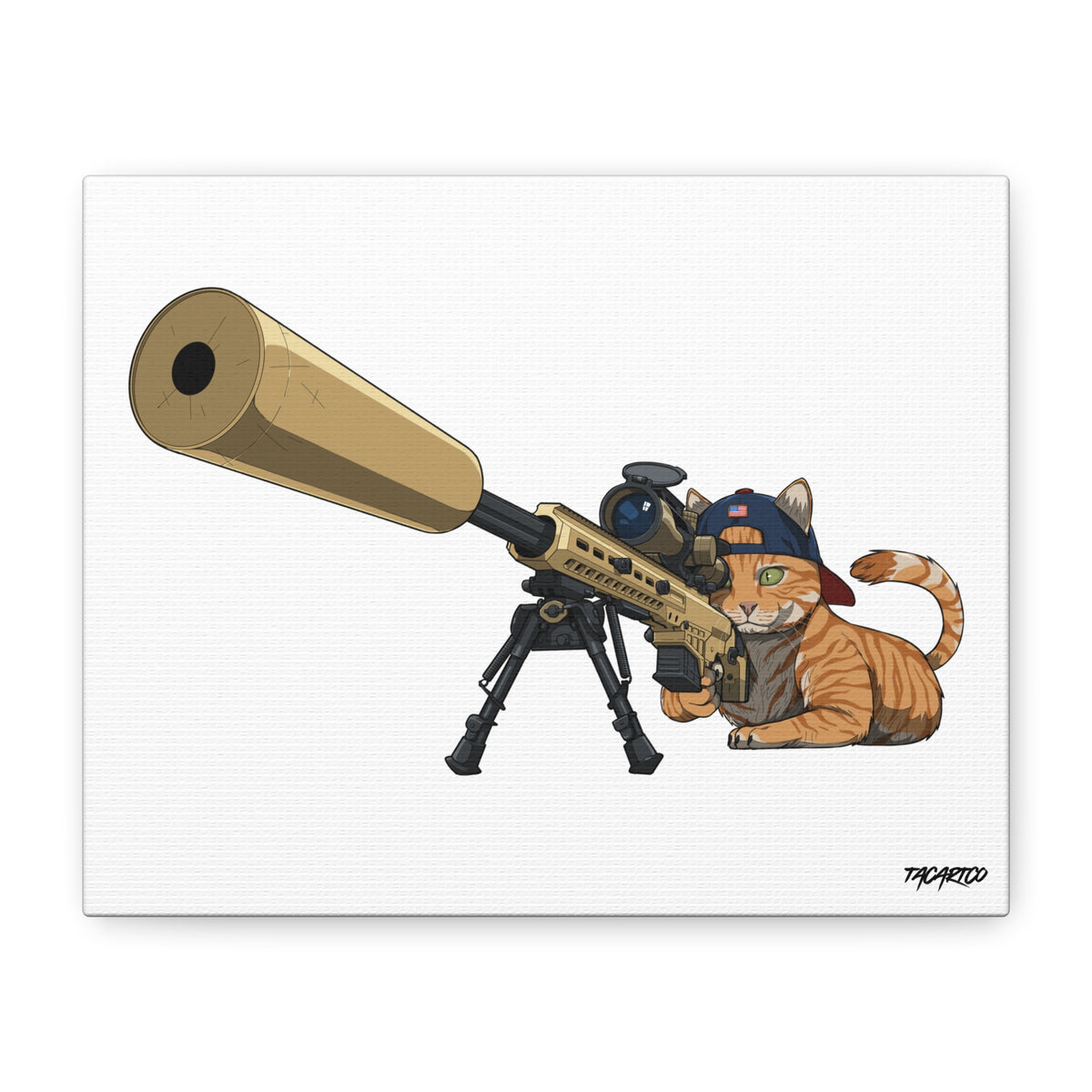 MK22 Recon Cat - Canvas Print (White Background)