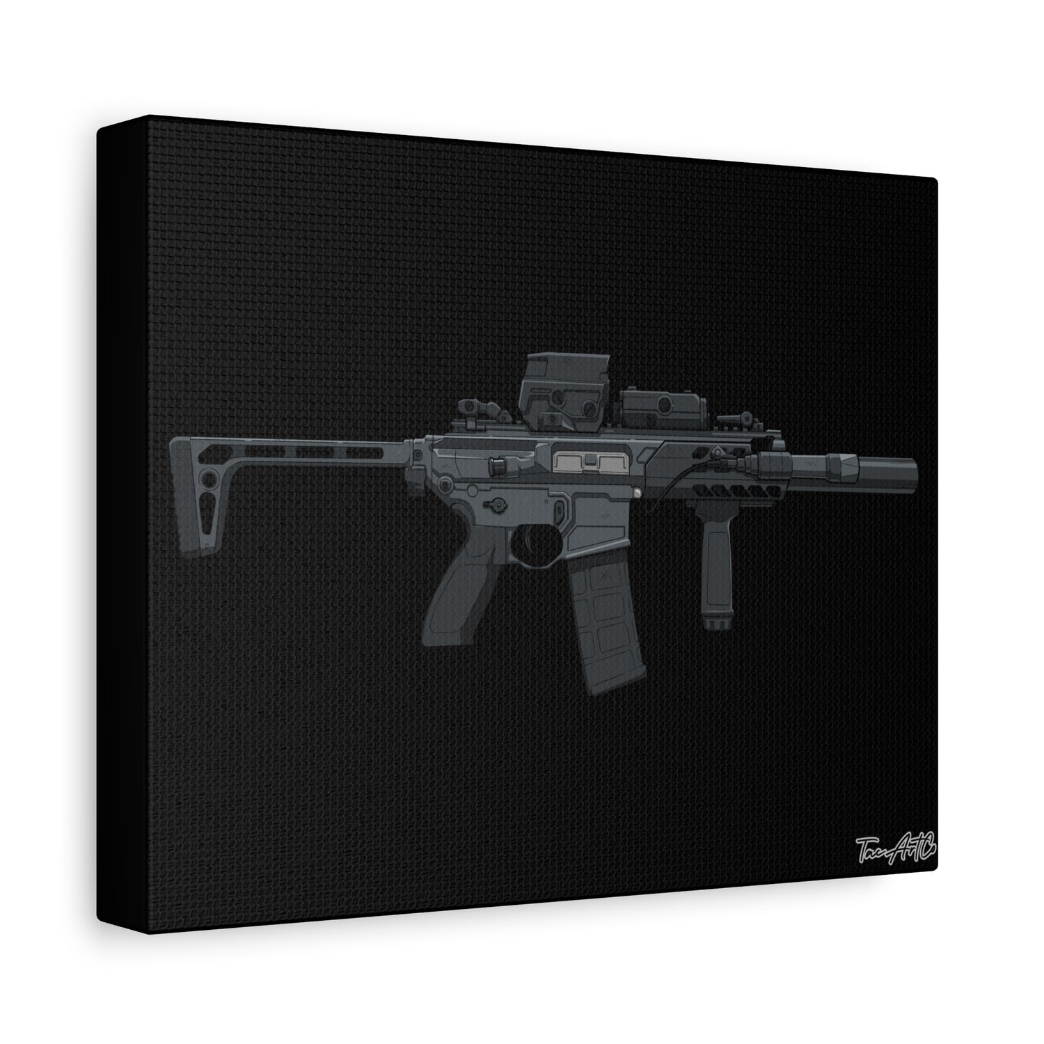 SIG MCX – Compact Rifle Canvas Print (Black Background)