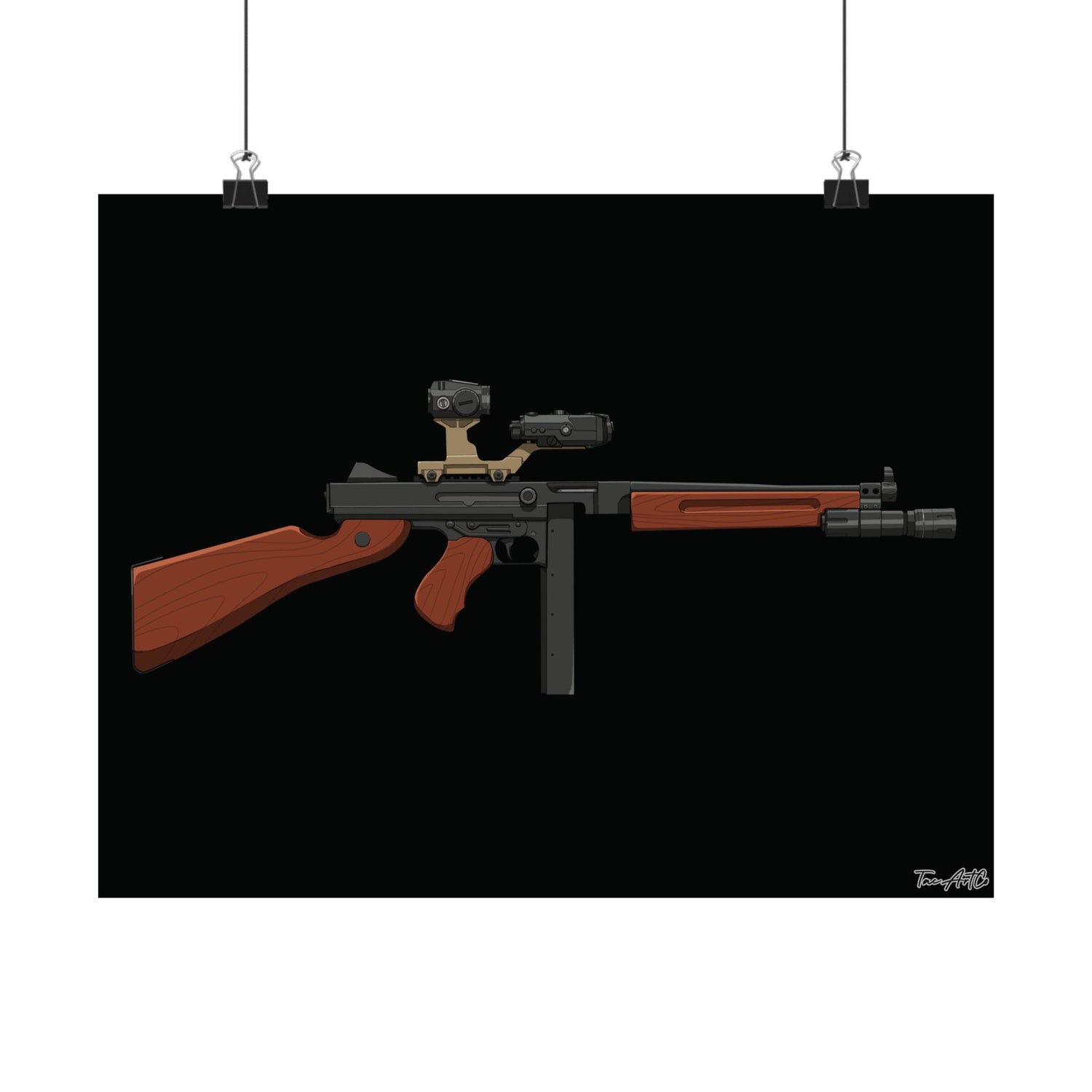 Modernized Thompson - Matte Poster (Black Background)
