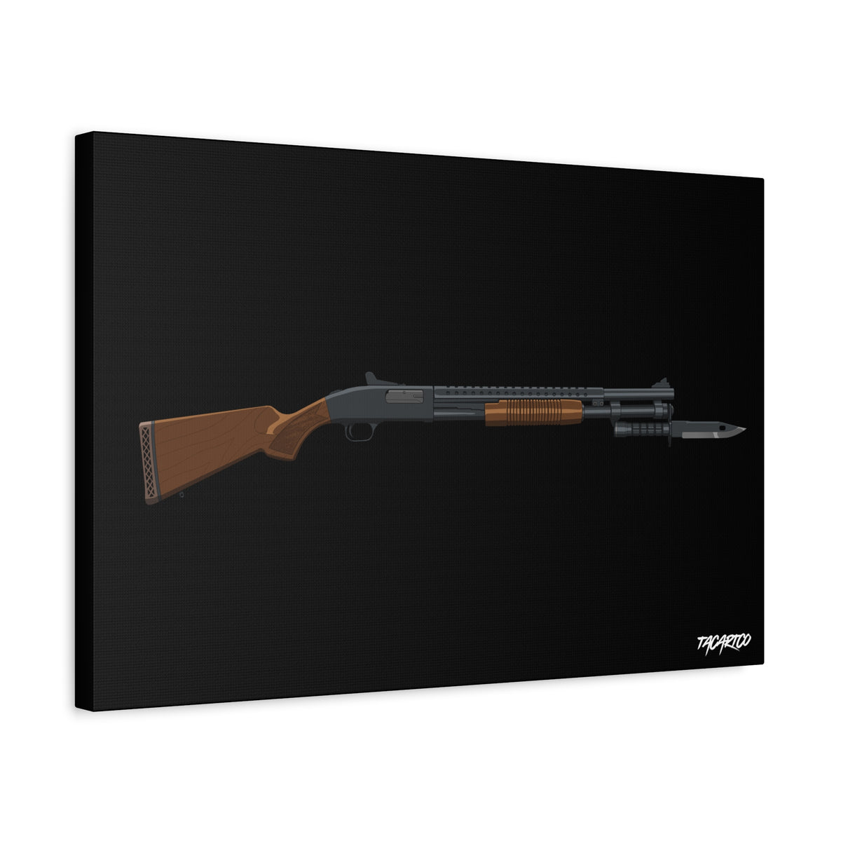 Mossberg 590A1 Retrograde - Canvas Print (Black Background)