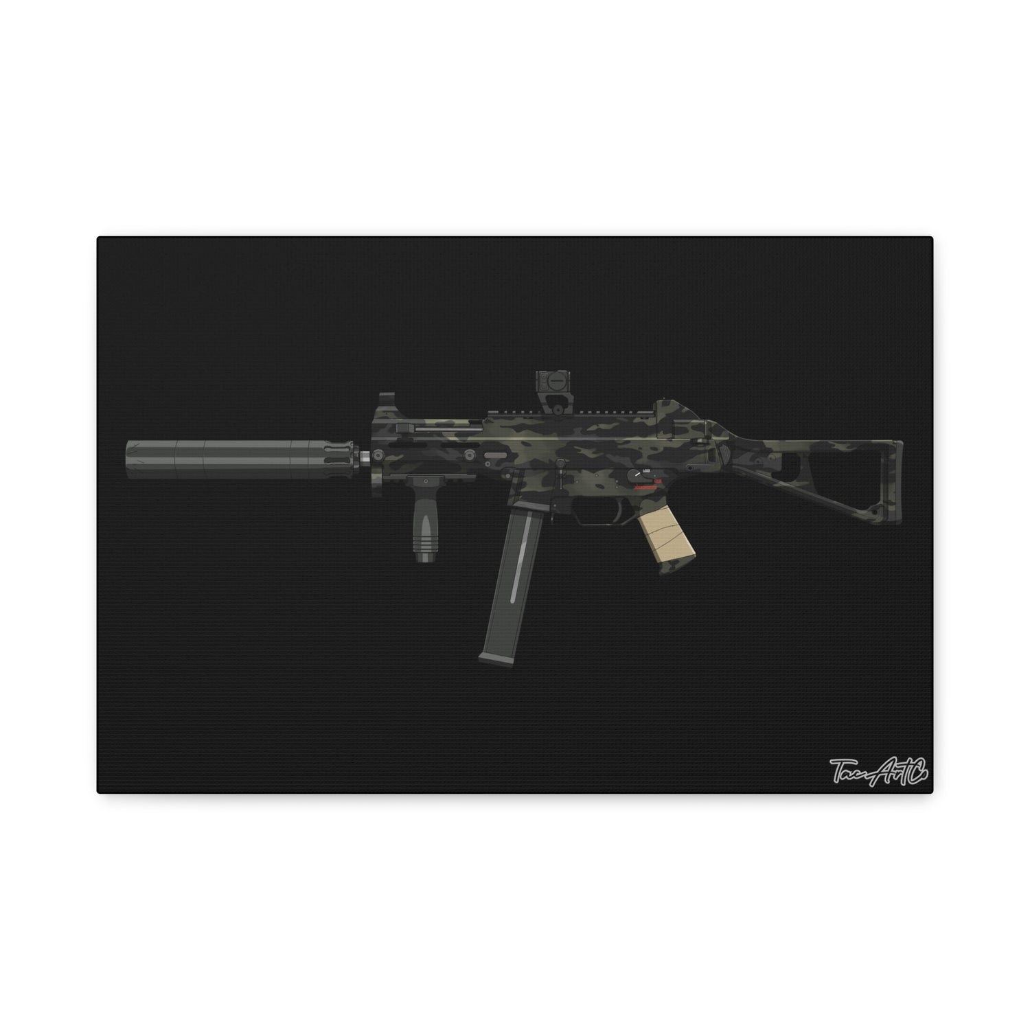 UMP45 – Canvas Print (Black Background)