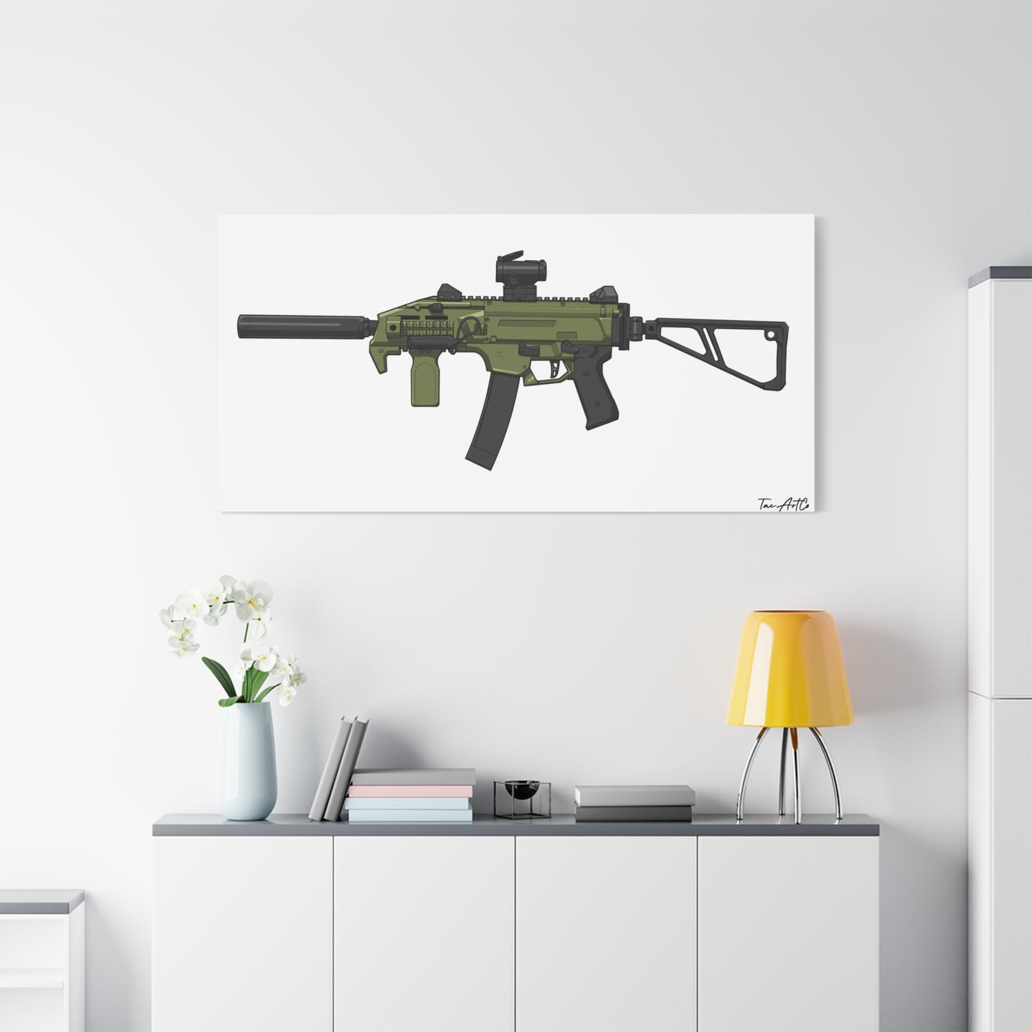 CZ Scorpion EVO 3 Canvas Print – Compact Power, Illustrated