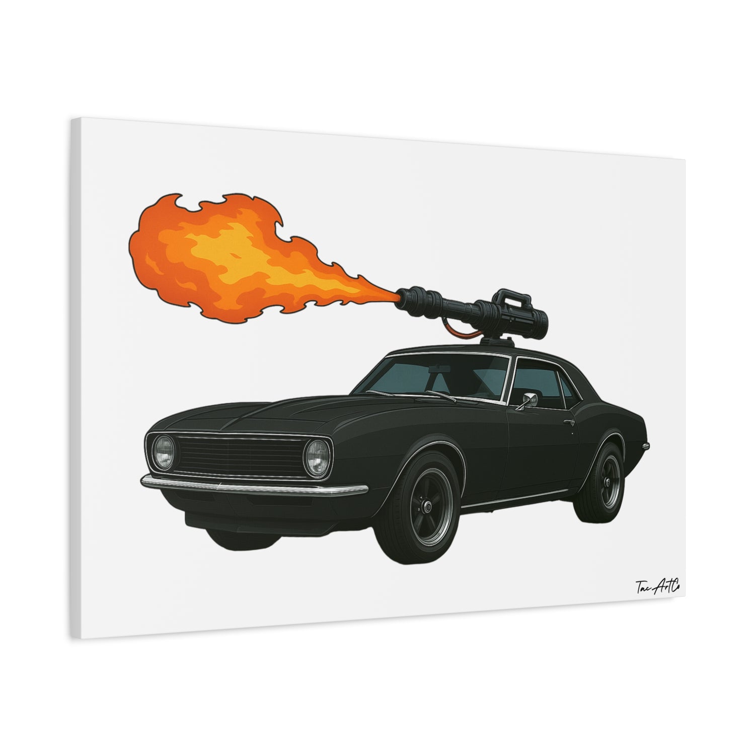 Hell on Wheels – '67 Camaro Flamethrower Rig Canvas Print