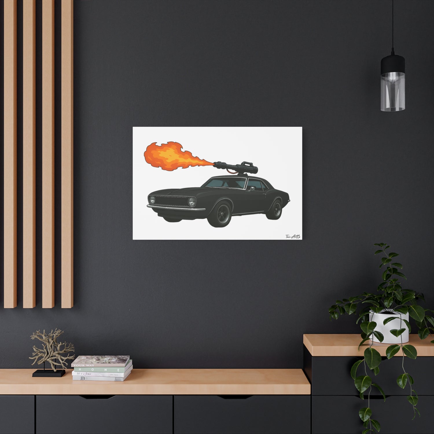 Hell on Wheels – '67 Camaro Flamethrower Rig Canvas Print