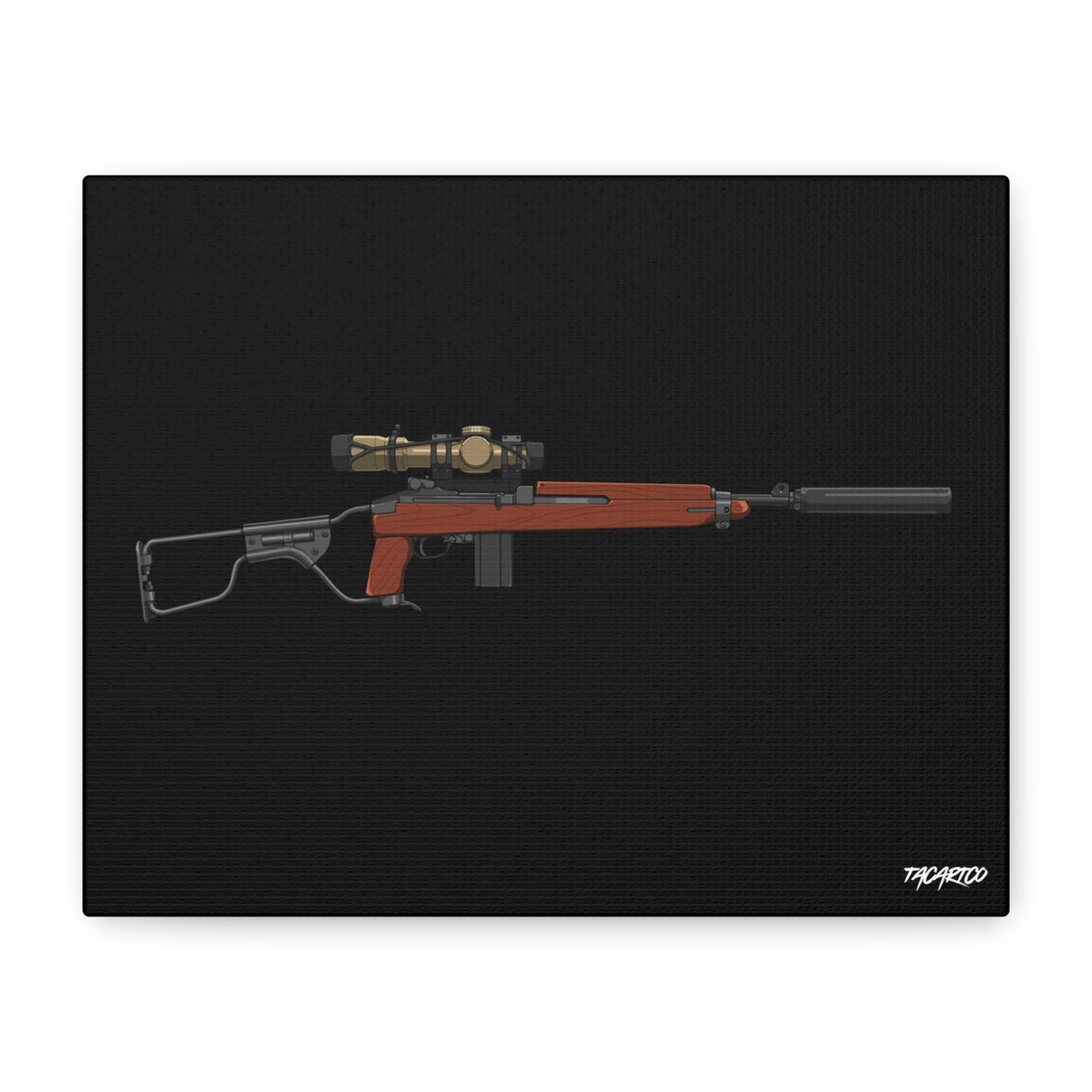 Modernized M1 Carbine - Canvas Print (Black Background)