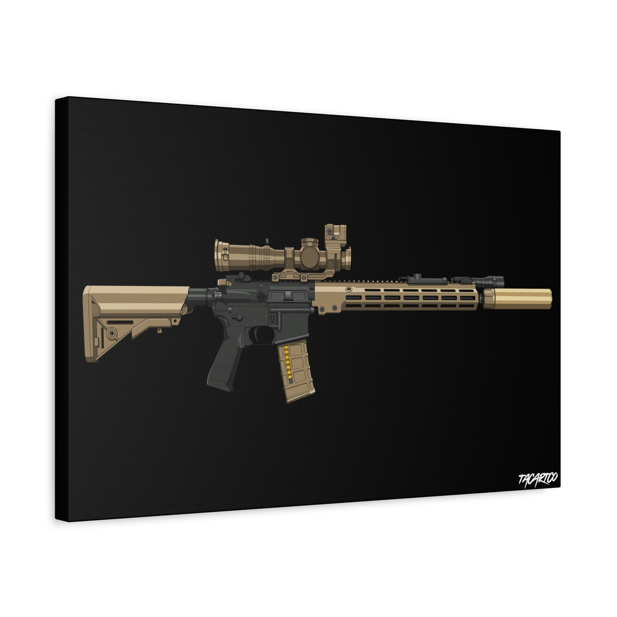 URGI Rifle – Canvas Print (Black Background)
