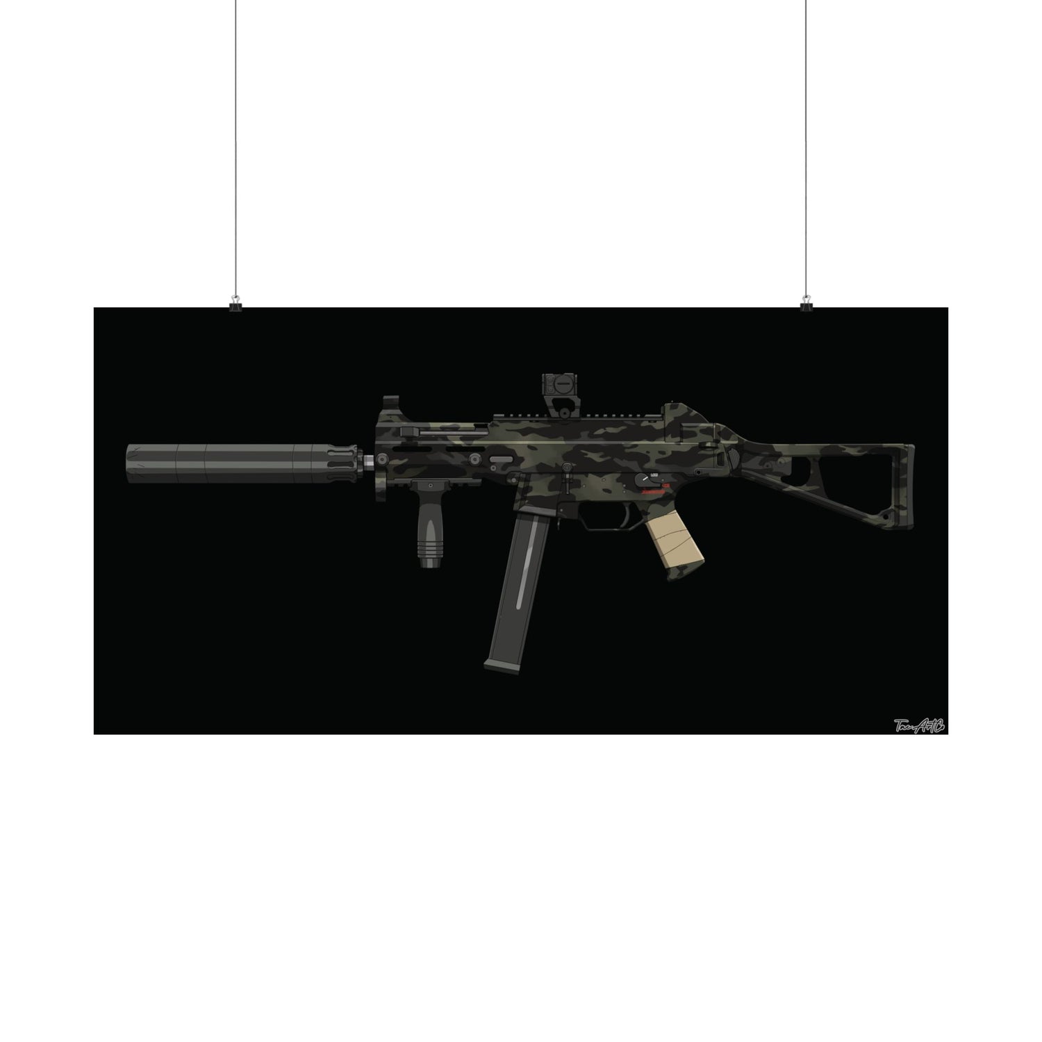 UMP45 - Matte Poster (Black Background)