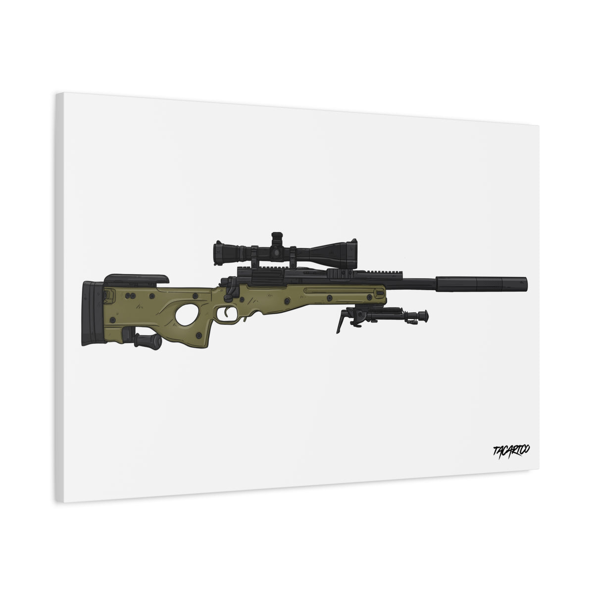 M24A3 Sniper Rifle - Canvas Print (White Background)