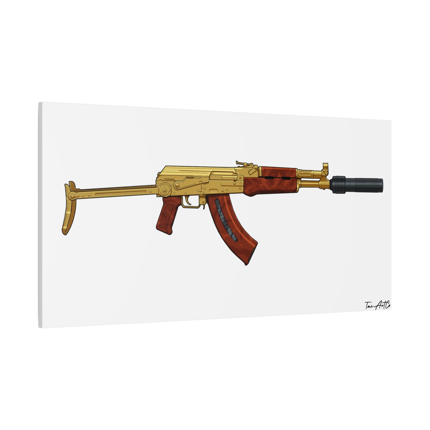 Gold AK Canvas Print – When You Want to Be Tactical and Drippin’