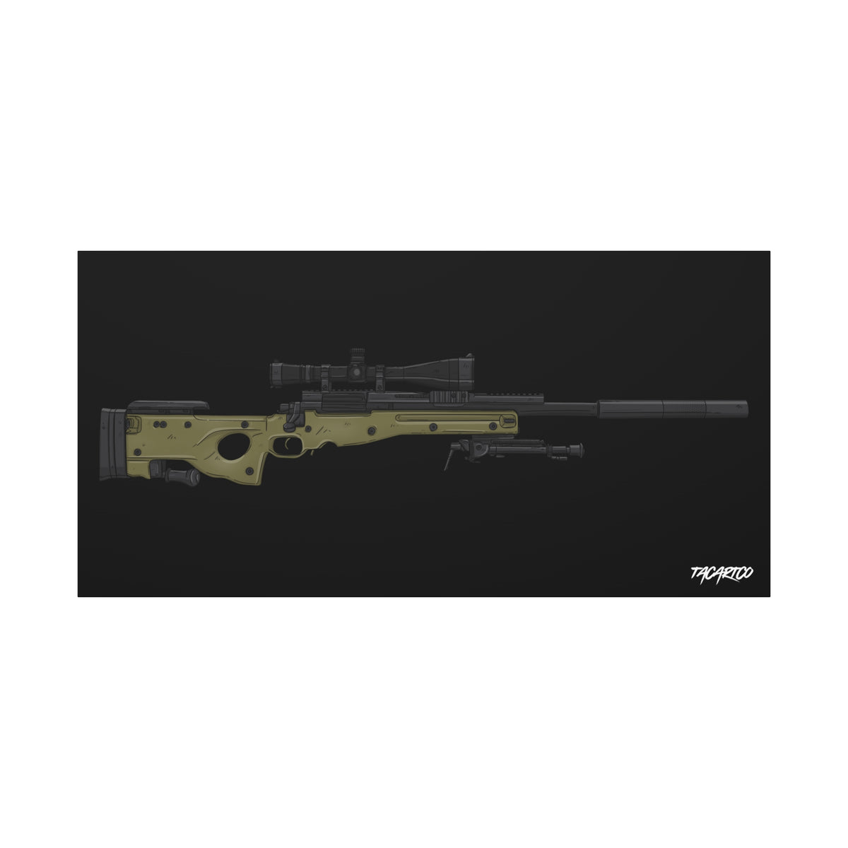 M24A3 Sniper Rifle - Canvas Print (Black Background)