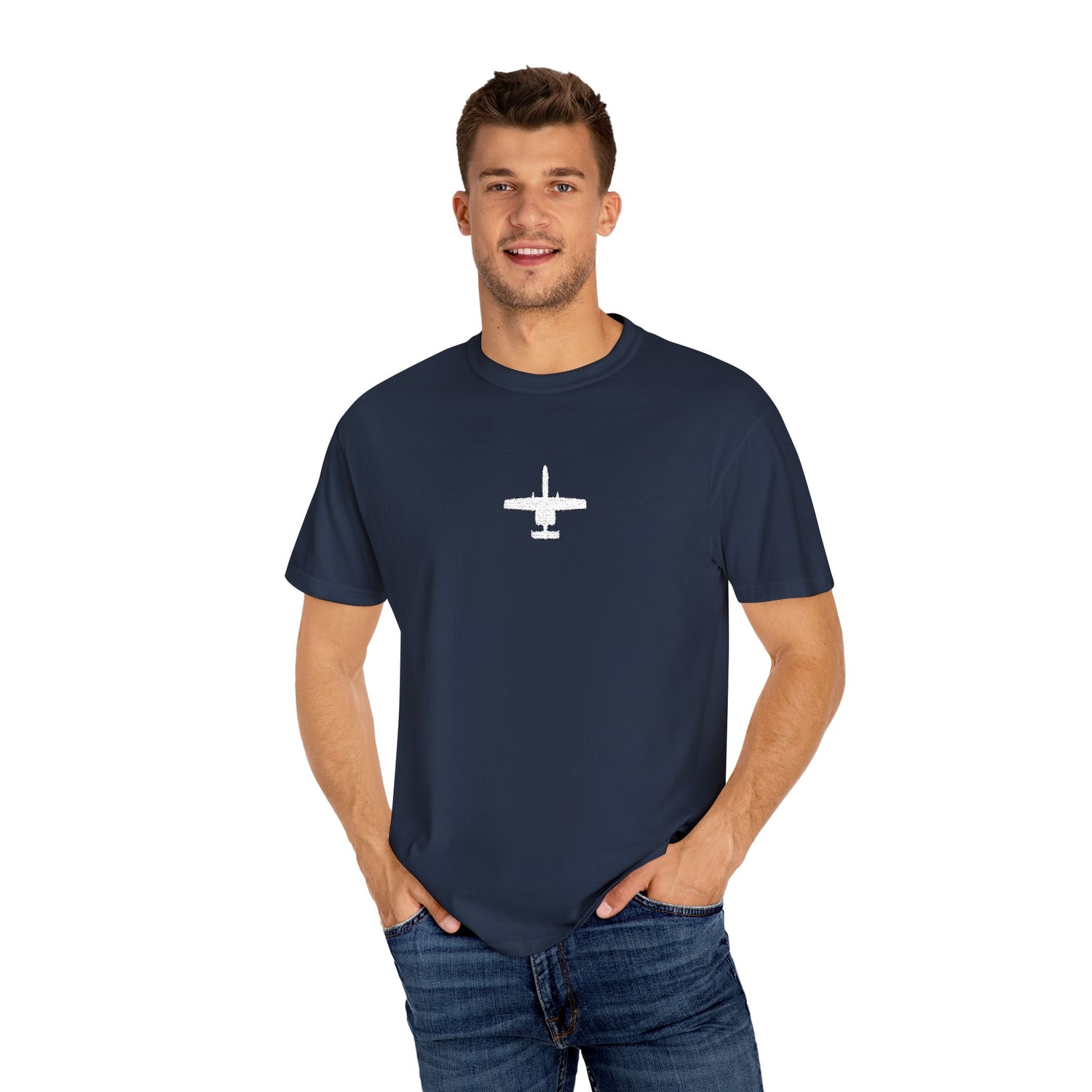Top View A-10 Warthog Silhouette – Embroidered Tee