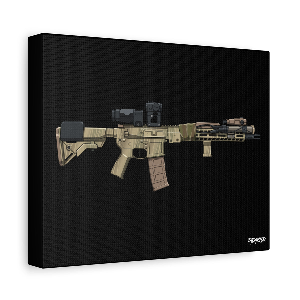 Rattle Can AR-15 - Canvas Print (Black Background)