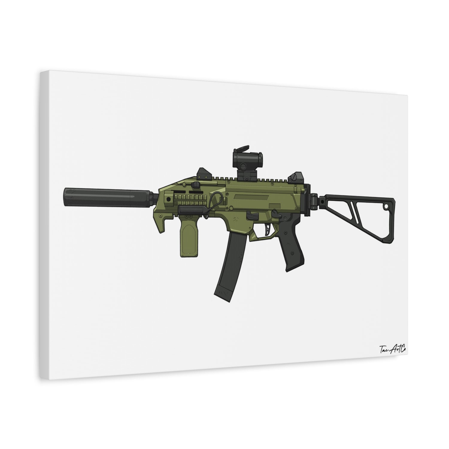 CZ Scorpion EVO 3 Canvas Print – Compact Power, Illustrated