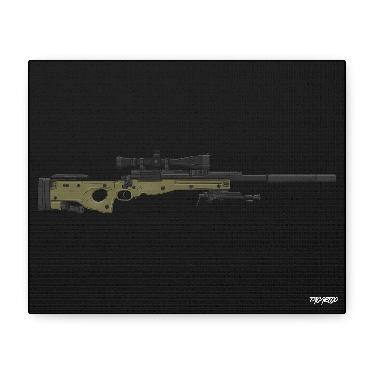 M24A3 Sniper Rifle - Canvas Print (Black Background)
