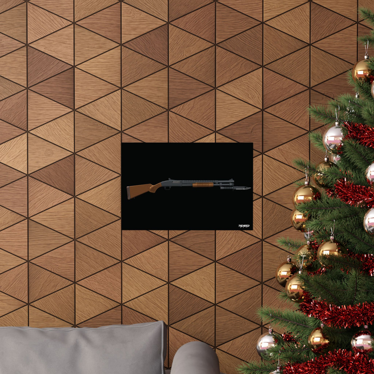 Mossberg 590A1 Retrograde - Matte Poster (Black Background)