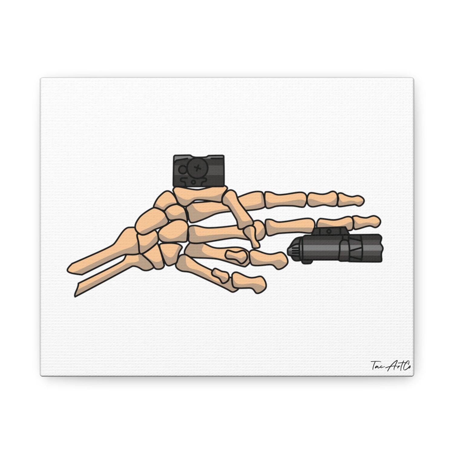 TacArt Skeleton Finger Gun v2 - Canvas Print