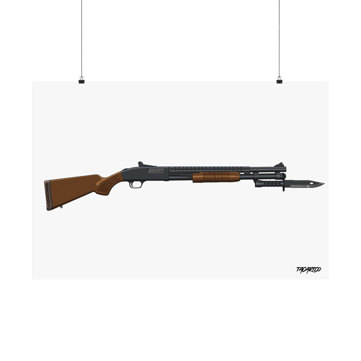 Mossberg 590A1 Retrograde - Matte Poster (White Background)