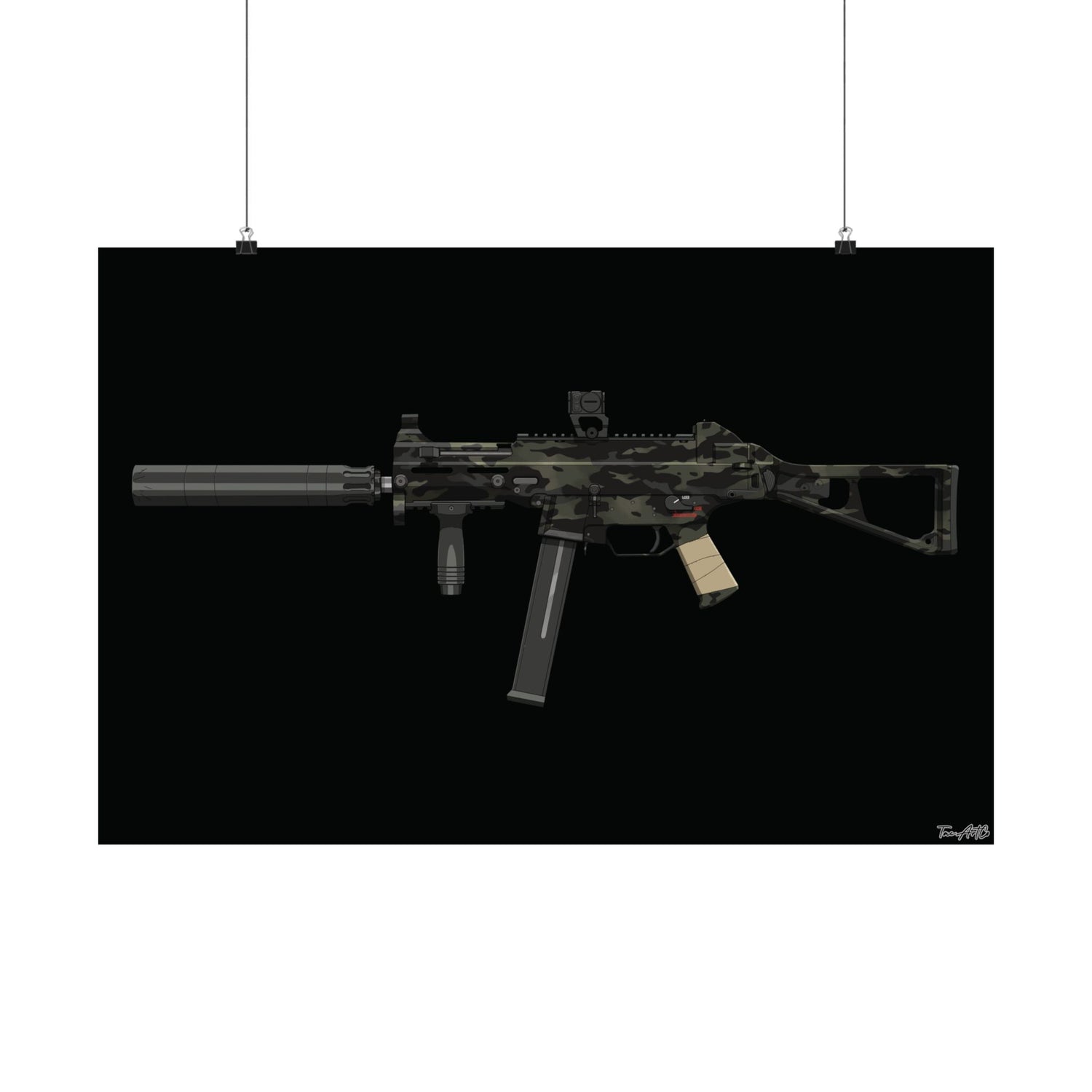 UMP45 - Matte Poster (Black Background)