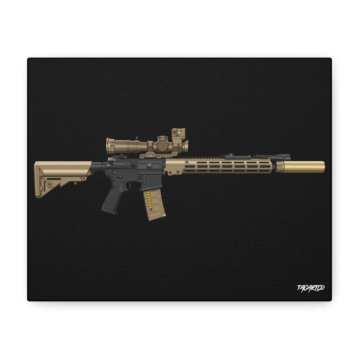 URGI Rifle - Canvas Print (Black Background)