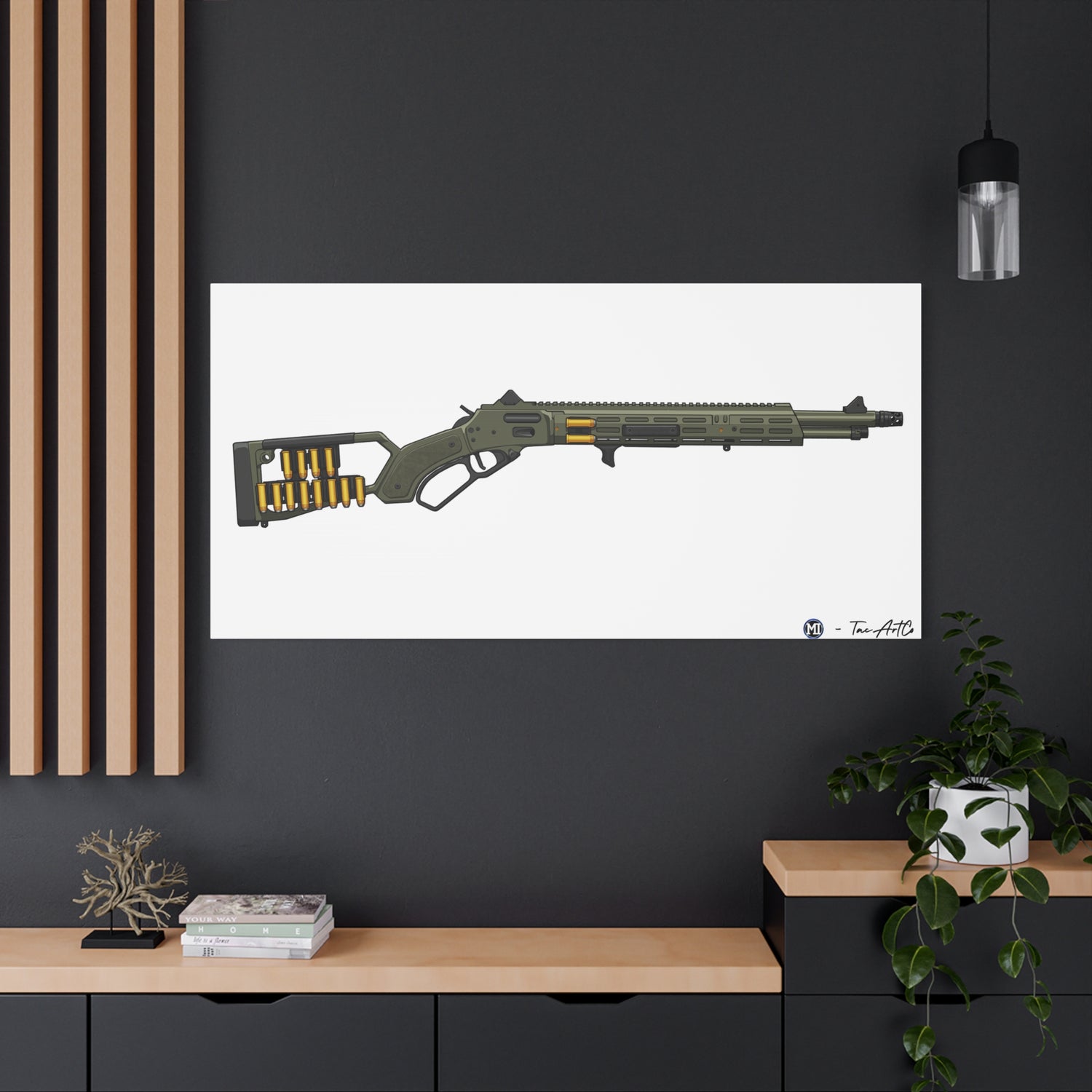 Tactical Lever Action Rifle Canvas Print – Modern Cowboy Energy