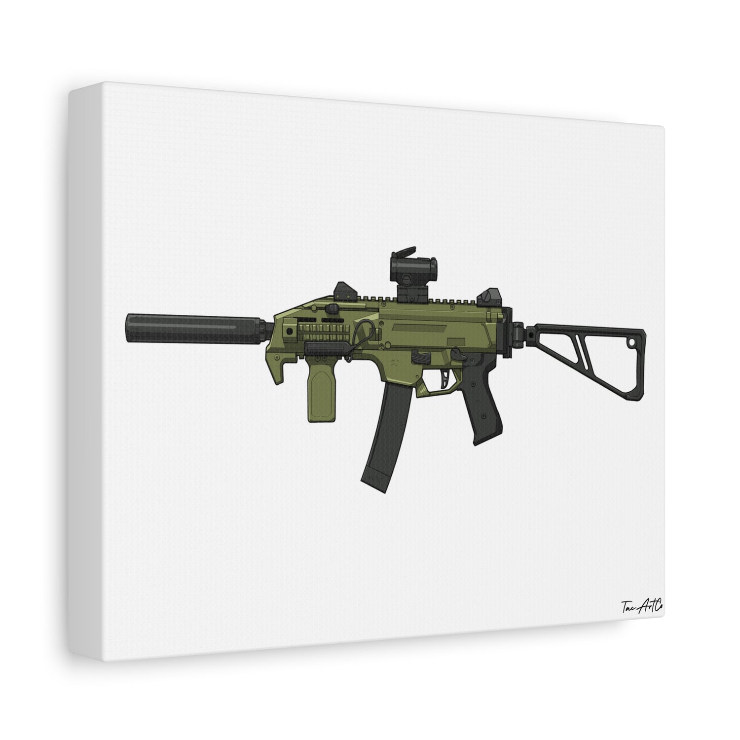 CZ Scorpion EVO 3 Canvas Print – Compact Power, Illustrated