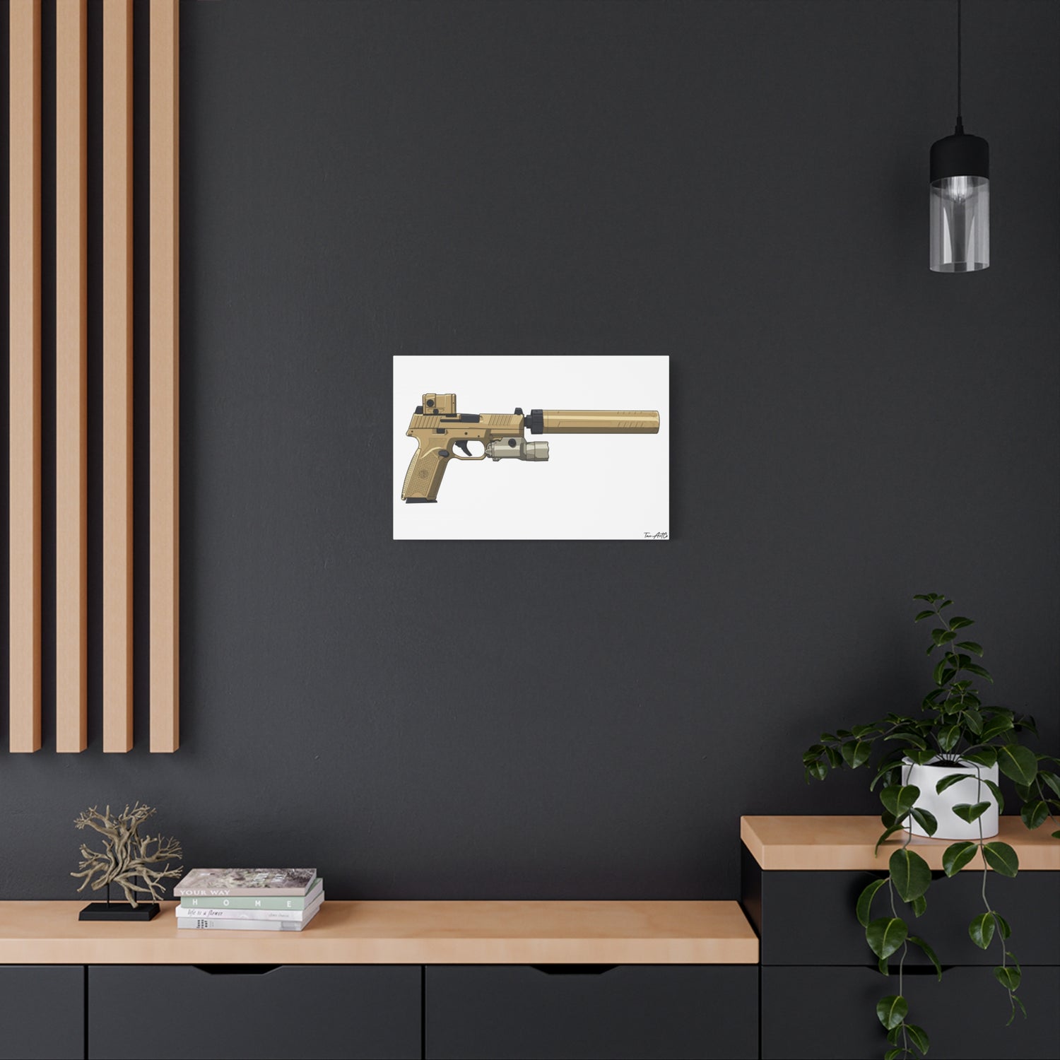 FN 509 Tactical – Suppressed Pistol Canvas Print