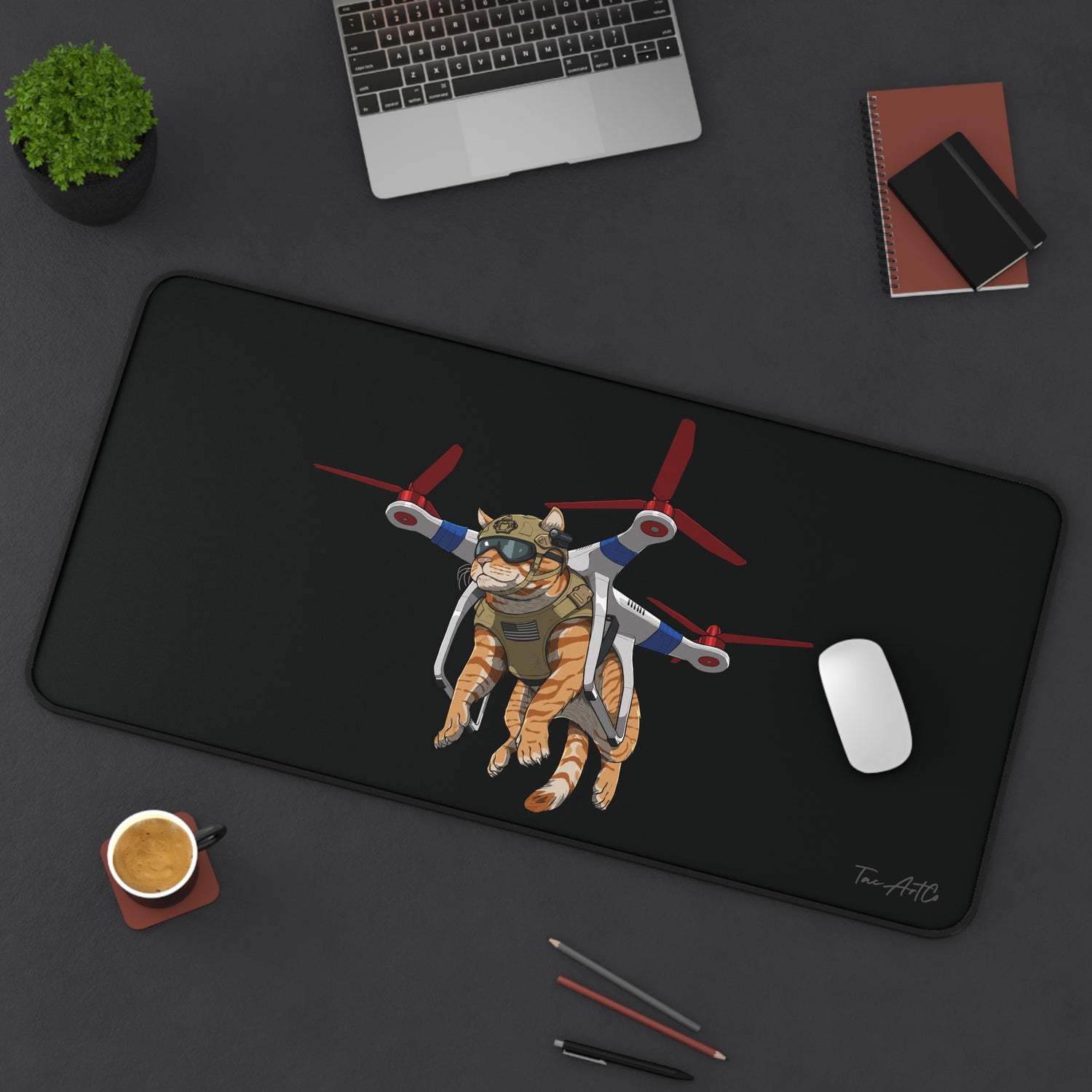 Drone Attack Cat - Desk Mat