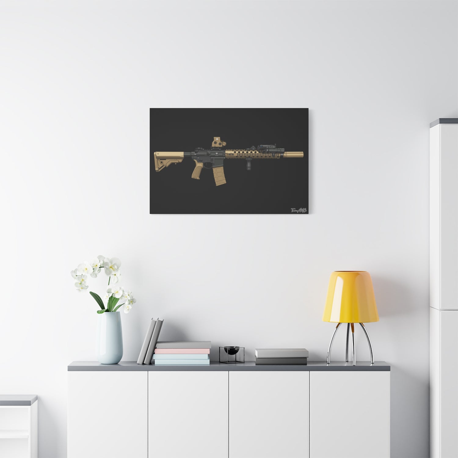 M4A1 Block II - Canvas Print (Black Background)