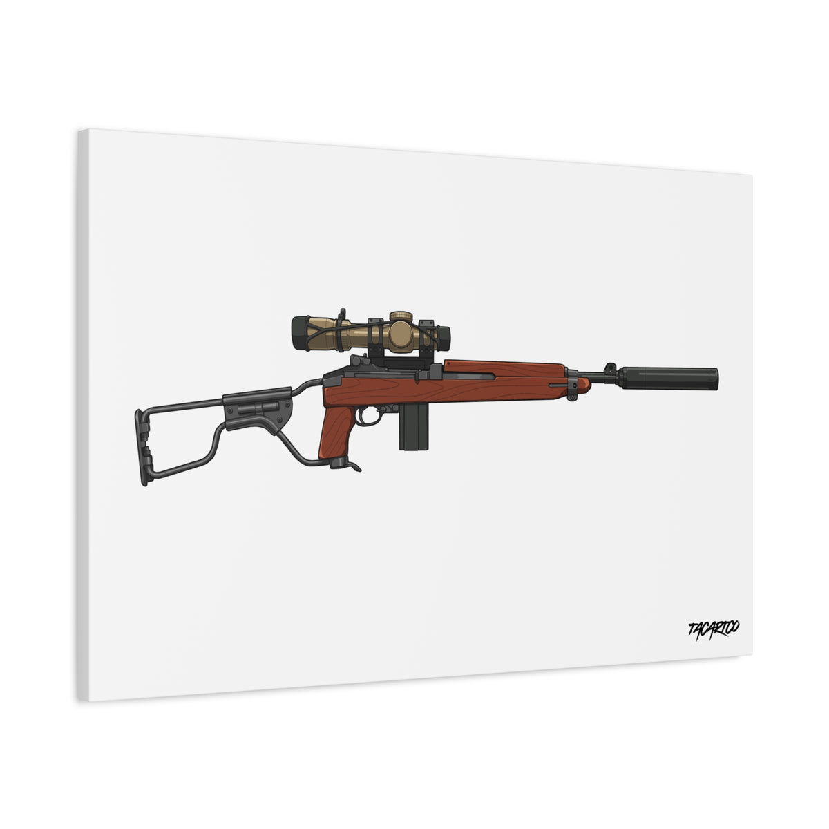 Modernized M1 Carbine - Canvas Print (White Background)