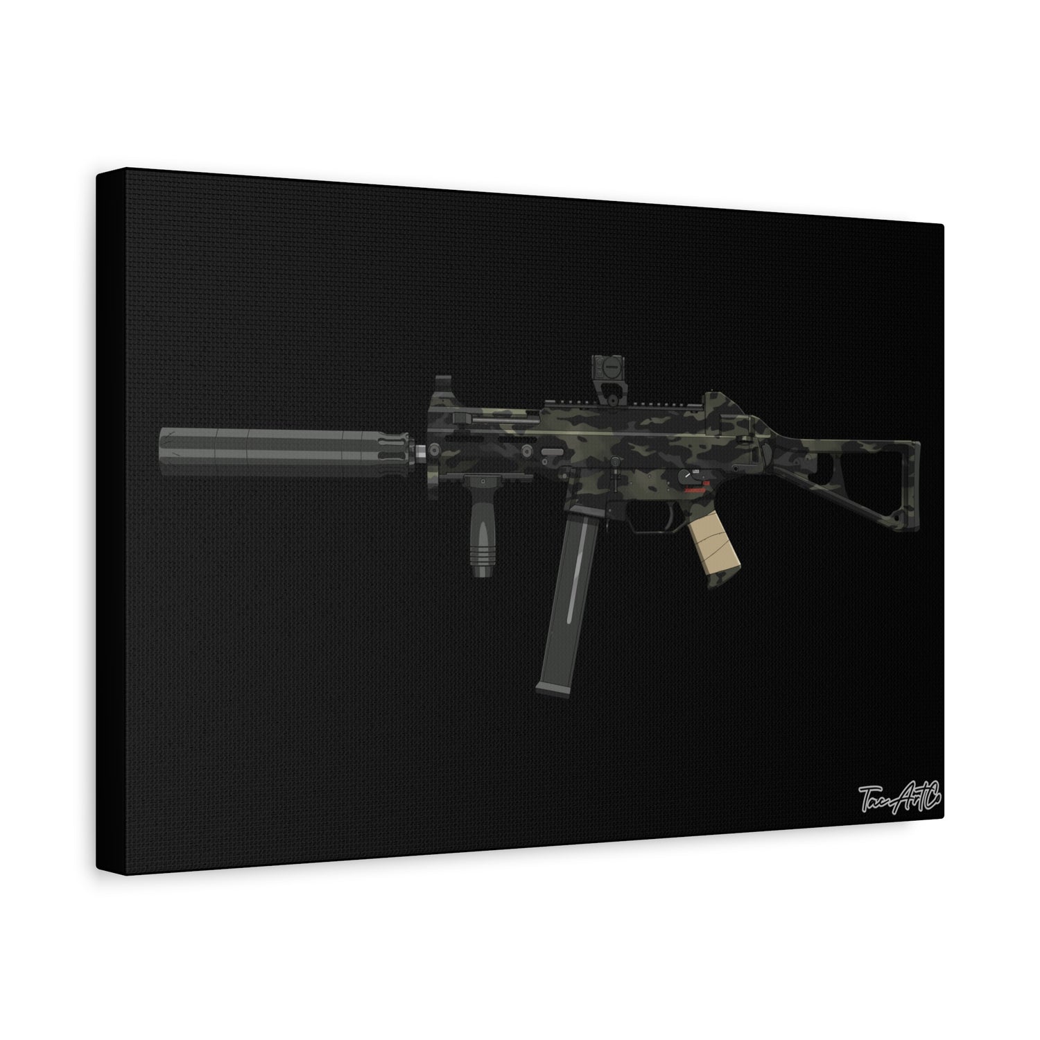 UMP45 – Canvas Print (Black Background)
