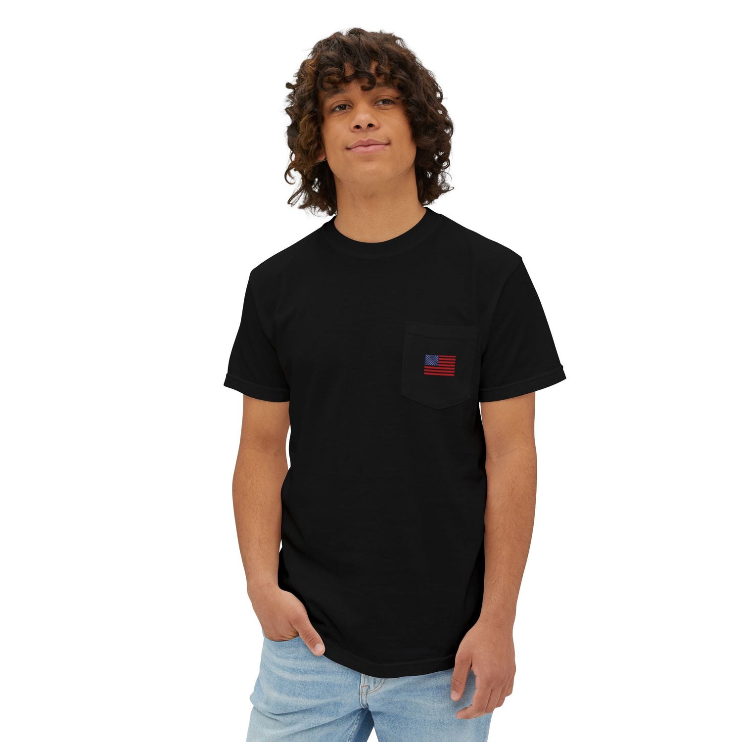 Recon Cat w/ Flag - Comfort Color 6030 Pocket Tee