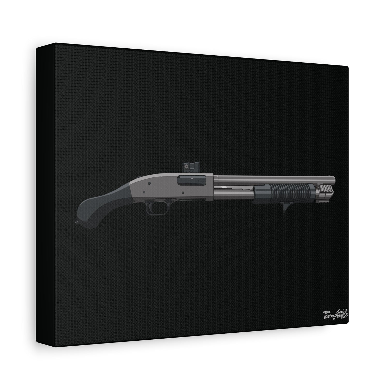 Shorty Mossberg 590A1 – Canvas Print (Black Background)