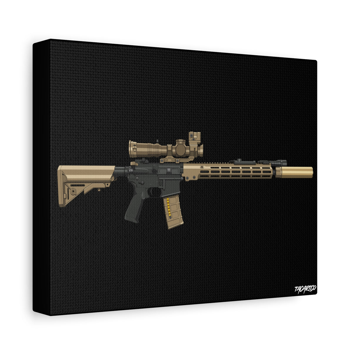 URGI Rifle – Canvas Print (Black Background)