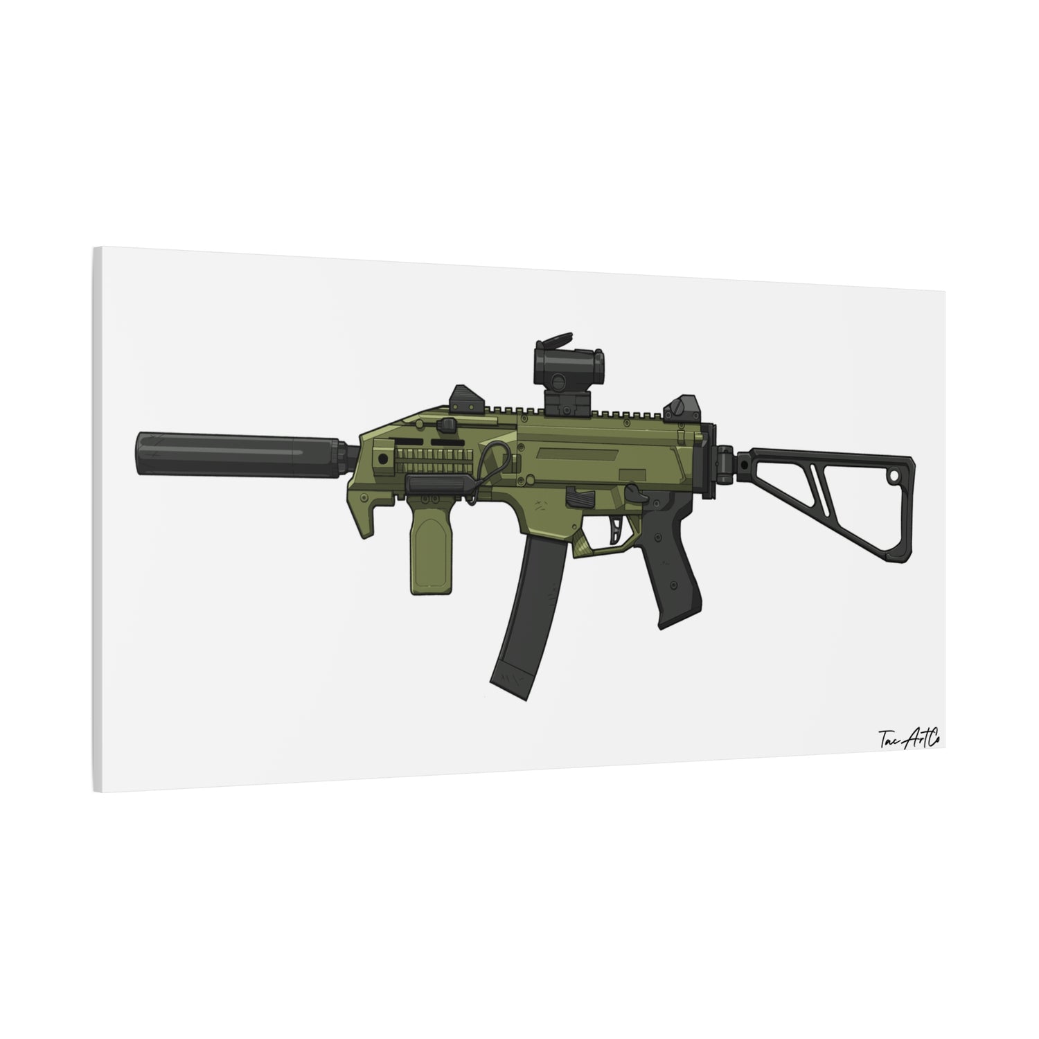 CZ Scorpion EVO 3 Canvas Print – Compact Power, Illustrated