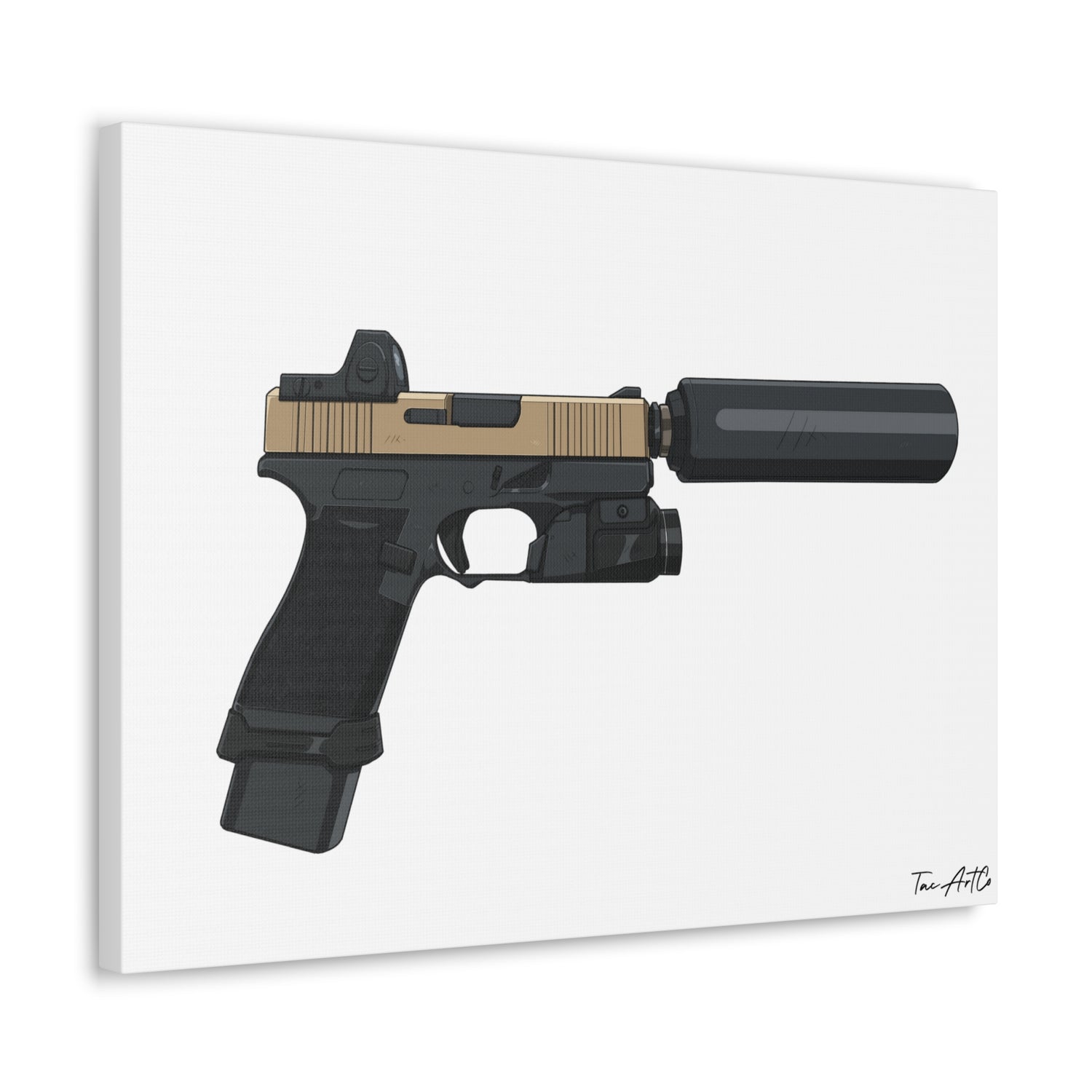 Suppressed Glock v1 - Canvas Print