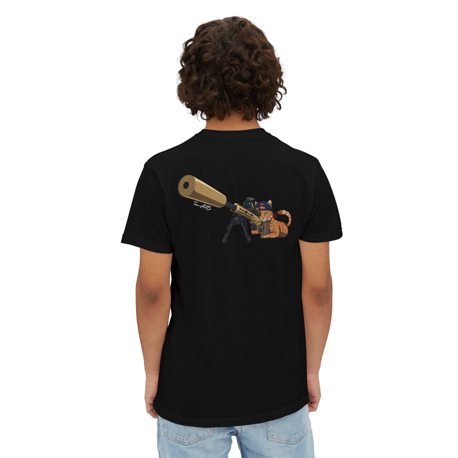 Recon Cat w/ Flag - Comfort Color 6030 Pocket Tee