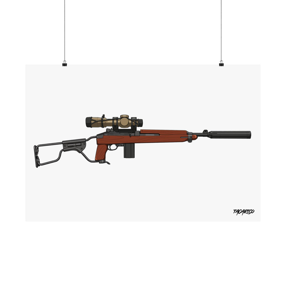 Modernized M1 Carbine - Matte Poster (White Background)