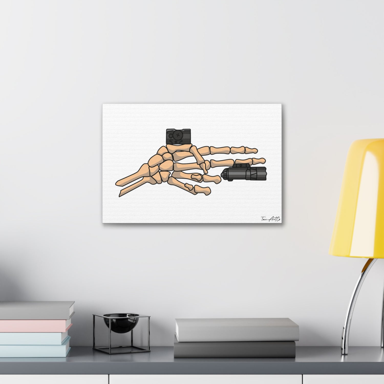 TacArt Skeleton Finger Gun v2 - Canvas Print