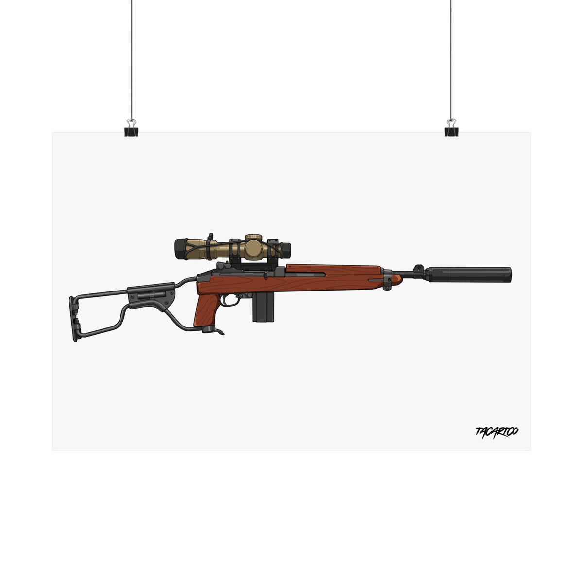 Modernized M1 Carbine - Matte Poster (White Background)