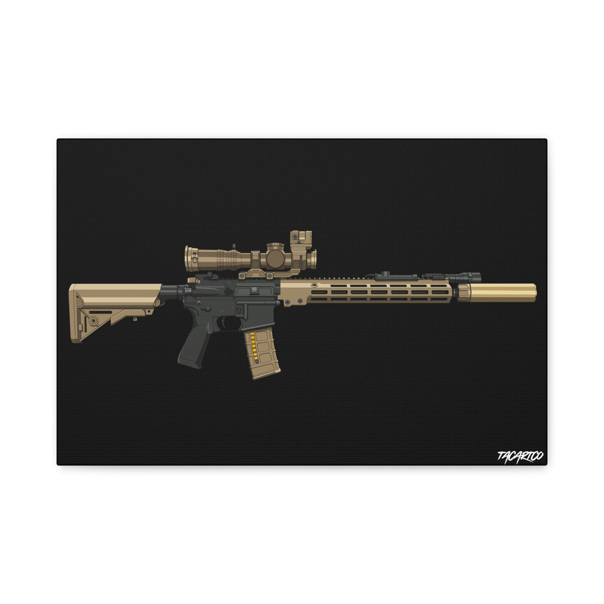 URGI Rifle – Canvas Print (Black Background)
