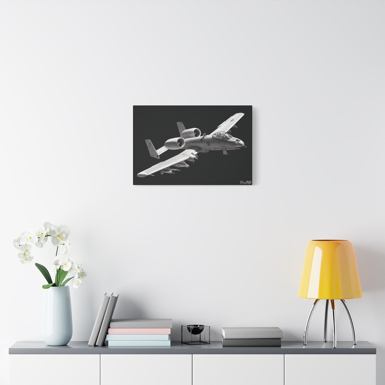 A-10 Warthog – Canvas Print (Black Background)
